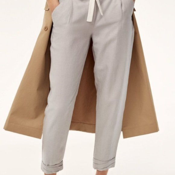 Wilfred Silk Pant, Army Green, 0 - Picture 1 of 4